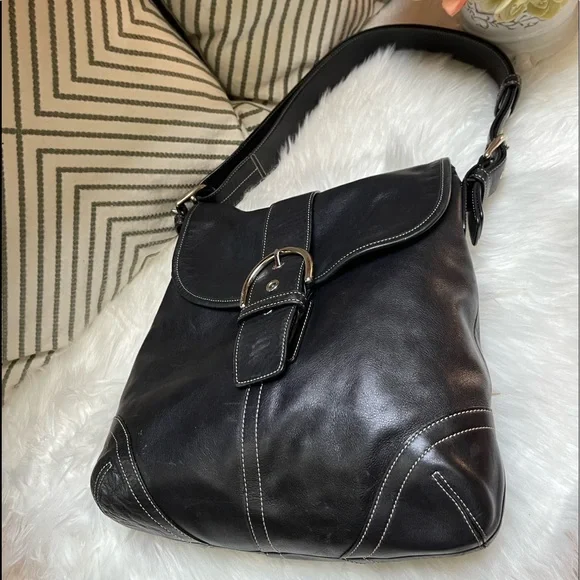 Coach Black Leather Shoulder/ Crossbody Bag - Picture 13 of 16
